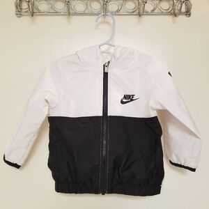 Nike Kids Black and White Windbreaker Jacket